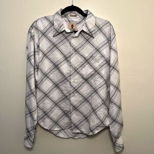 FRIED WATER Vintage Textured Crinkle Western Long Sleeve No Iron Button Down- M